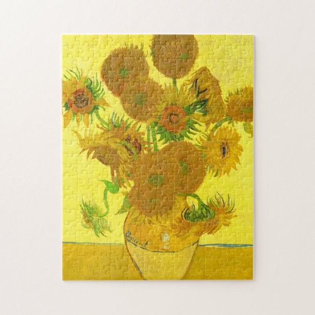 Quebra-cabeça Vincent Van Gogh Sunflower bela arte para crianças (Vertical)