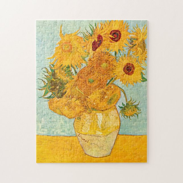 Quebra-cabeça Vincent Van Gogh Traz Girassóis em Arte Vase (Vertical)