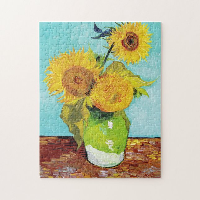 Quebra-cabeça Vincent Van Gogh Três Girassóis em um vaso (Vertical)