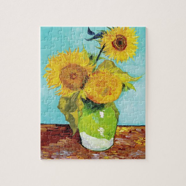 Quebra-cabeça Vincent Van Gogh Três Girassóis em um vaso (Vertical)