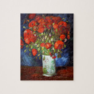 Quebra-cabeça Vincent Van Gogh Vase com papas vermelhos de arte
