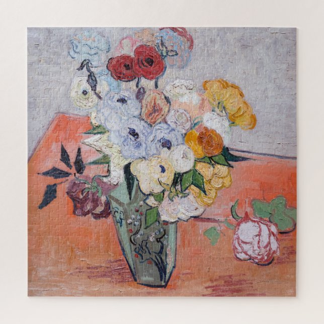 Quebra-cabeça Vincent van Gogh - Vase com Rosas e Anêmonas (Vertical)
