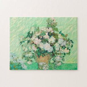 Quebra-cabeça Vincent Van Gogh Vase com Rosas Rosa de Bela Arte