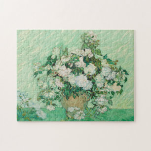 Quebra-cabeça Vincent Van Gogh, Vaso de Rosas, Rosas No Vaso