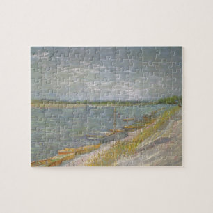 Quebra-cabeça Vincent van Gogh - Vista de um Rio com Barcos a Re