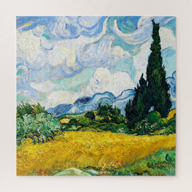 Quebra-cabeça Vincent Van Gogh Wheat Field com Cyprestes (Vertical)