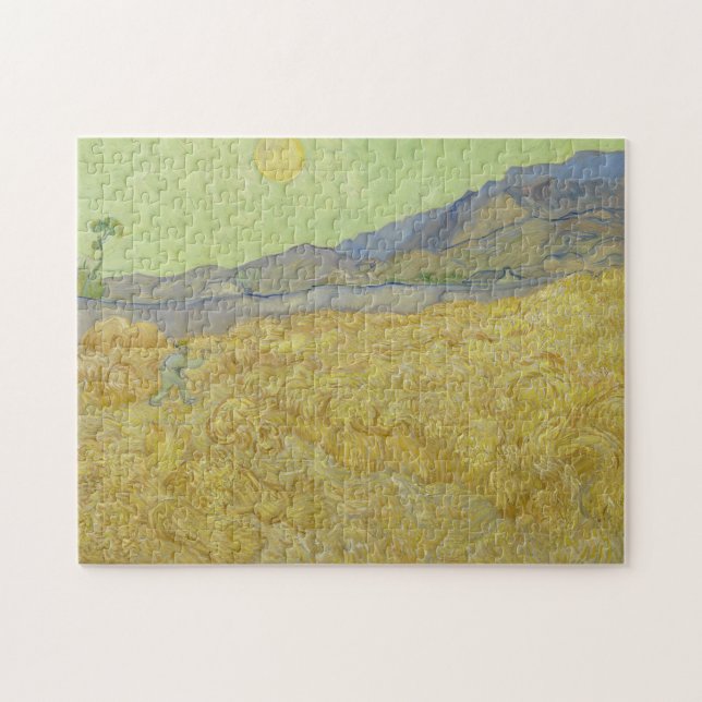 Quebra-cabeça Vincent Van Gogh, Wheatfield Com Um Ceifador (Horizontal)