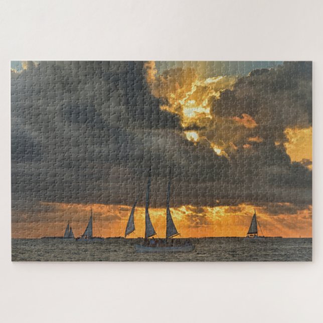 Quebra-cabeça Vindo tempestade no Sunset em Key West, Flórida (Horizontal)