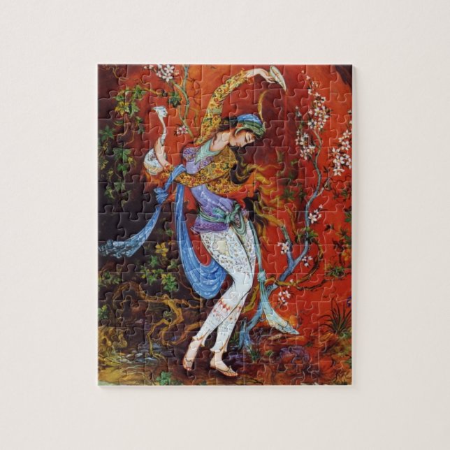 Quebra-cabeça Vinho de derramamento de pintura da menina persa (Vertical)