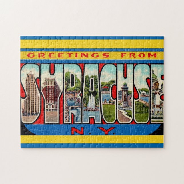 Quebra-cabeça Vintage 11x14 Syracuse NY  (Horizontal)
