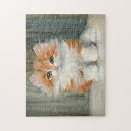 Quebra-cabeça Vintage Adorable Kitten Meta Plückebaum Painting