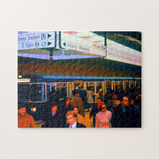 Quebra-cabeça Vintage Alemanha Estação de Munique Marienplatz (Horizontal)