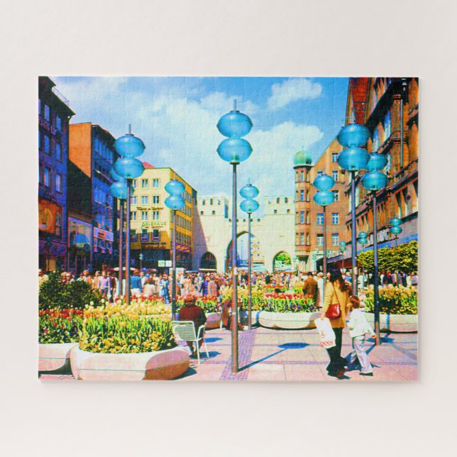 Quebra-cabeça Vintage Alemanha Munique Towngate Karistor (Horizontal)