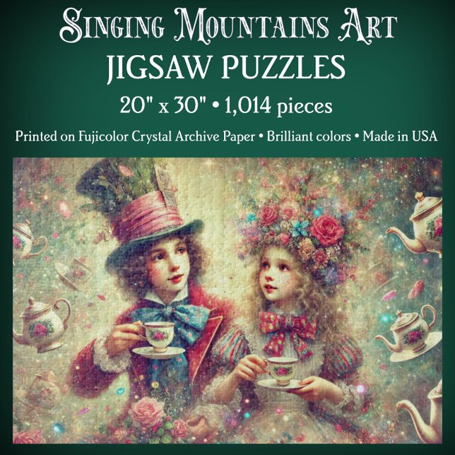 Quebra-cabeça Vintage Alice and Mad Hatter Tea Wonderland (Criador carregado)