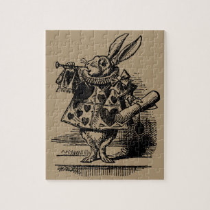 Quebra-cabeça Vintage Alice no País das Maravilhas Coelho Branco