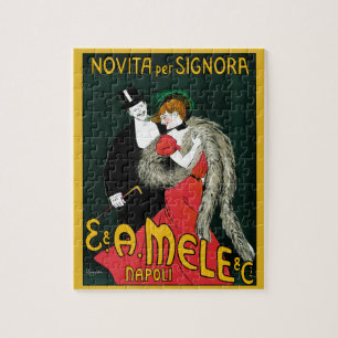 Quebra-cabeça Vintage Art Nouveau, Italian Fashion Love Romance