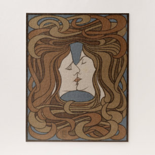 Quebra-cabeça Vintage Art Nouveau The Kiss