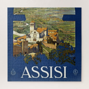 Quebra-cabeça Vintage Assisi Itália Viagem Turismo Anúncio