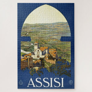 Quebra-cabeça Vintage Assisi Itália Viagem Turismo Anúncio