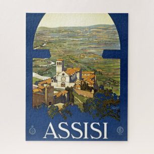 Quebra-cabeça Vintage Assisi Itália Viagem Turismo Anúncio