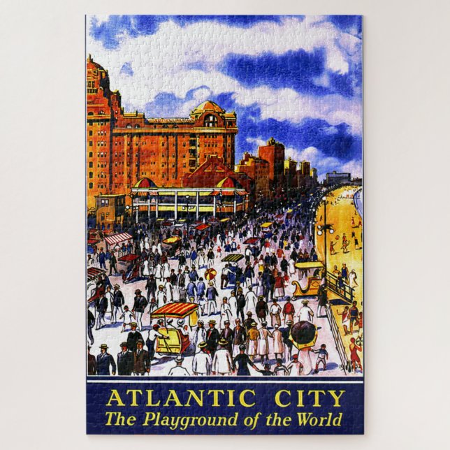 Quebra-cabeça Vintage Atlantic City Train Viagem (Vertical)