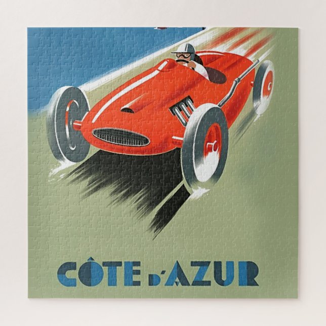 Quebra-cabeça Vintage Auto Racing Illustration Art (Vertical)