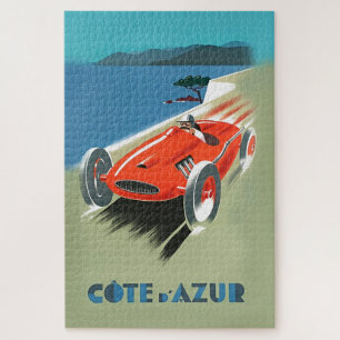 Quebra-cabeça Vintage Auto Racing Illustring Art