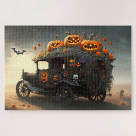 Quebra-cabeça Vintage Automobile com Jack-o-lanterns Halloween