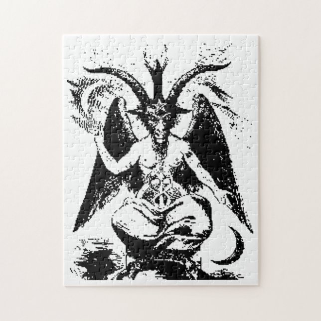 Quebra-cabeça Vintage Baphomet preto (Vertical)