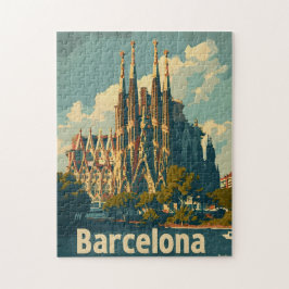 Quebra-cabeça Vintage Barcelona Sagrada Família