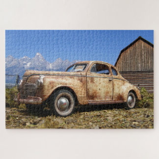 Quebra-cabeça Vintage Barn Encontre Carro Automóvel Quebra-cabeç
