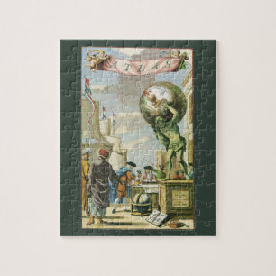 Quebra-cabeça Vintage Barroco Era Atlas Frontispece Mundo