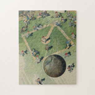 Quebra-cabeça Vintage Baseball Home Run - Birds Eye View