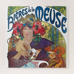 Quebra-cabeça Vintage Beer Art Nouveau Alphonse Mucha Art