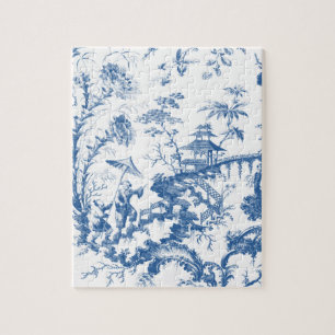Quebra-cabeça Vintage Blue e White Pagoda Chinoiserie