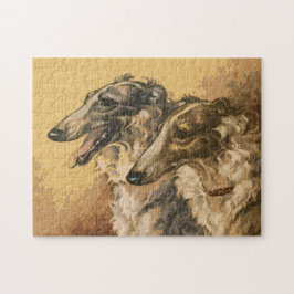 Quebra-cabeça Vintage Borzoi Duo