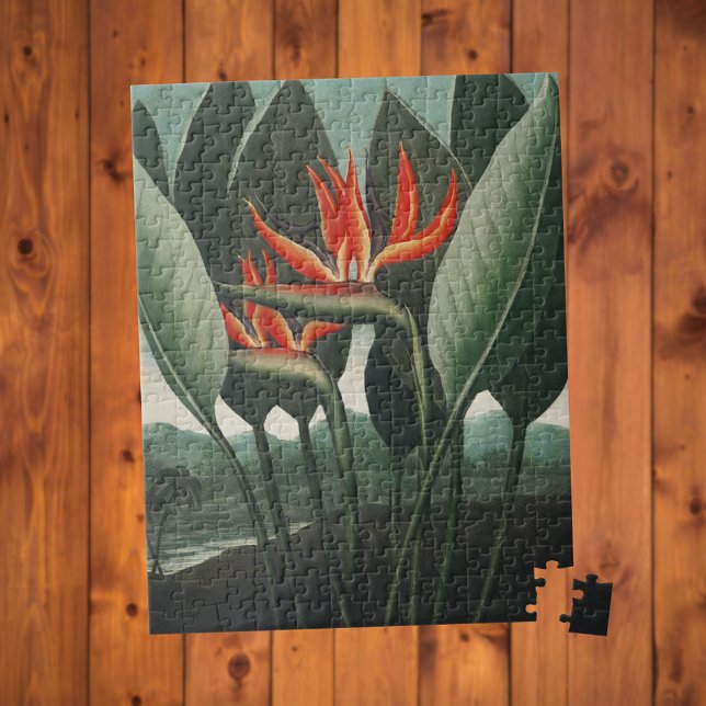 Quebra-cabeça Vintage Botânico Ave do Paraíso (Embrace Nature's Beauty: Vintage Bird of Paradise Puzzle. Gift for Gardeners & Relaxation!)