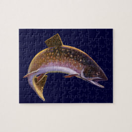 Quebra-cabeça Vintage Brook Trout Fish, pescador desportivo