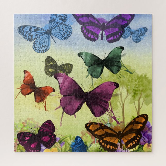 Quebra-cabeça Vintage Butterfly Papillon Antiga Ilustração Arte (Vertical)
