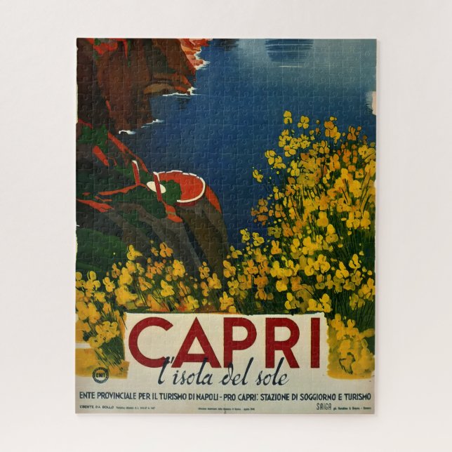 Quebra-cabeça Vintage Capri L'Isola del Sole Itália (Vertical)