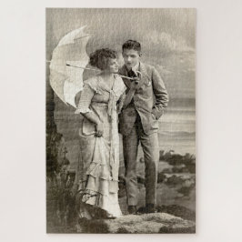 Quebra-cabeça Vintage Casal romântico com Parasol