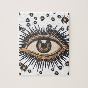 Quebra-cabeça Vintage Celestial - Estrelas oculares Lua