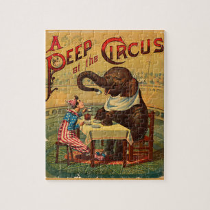 Quebra-cabeça Vintage Circus Illustration Art Old Antique
