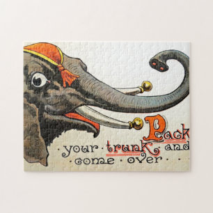 Quebra-cabeça Vintage Circus Illustration Art Old Antique