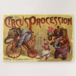 Quebra-cabeça Vintage Circus Illustration Art Old Antique