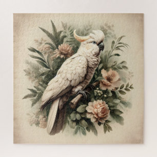 Quebra-cabeça Vintage Cockatoo Botânico