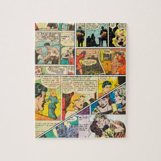 Quebra-cabeça Vintage Comic Layout Boxando Jornalista Romance Ji