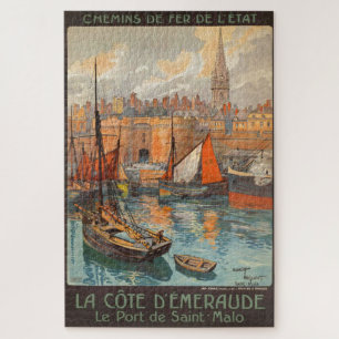 Quebra-cabeça Vintage Cote d'Emeraude Santo Malo Port