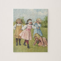 Vintage Crianças Victorianas Jogam Bluff Cego