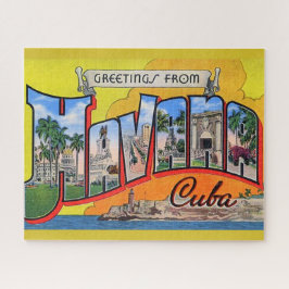 Quebra-cabeça Vintage Cuba Viagem - Saudações De Havana